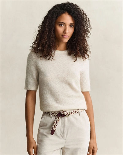 Gant - Alpaca Blend Kortærmet Strik - Light Beige